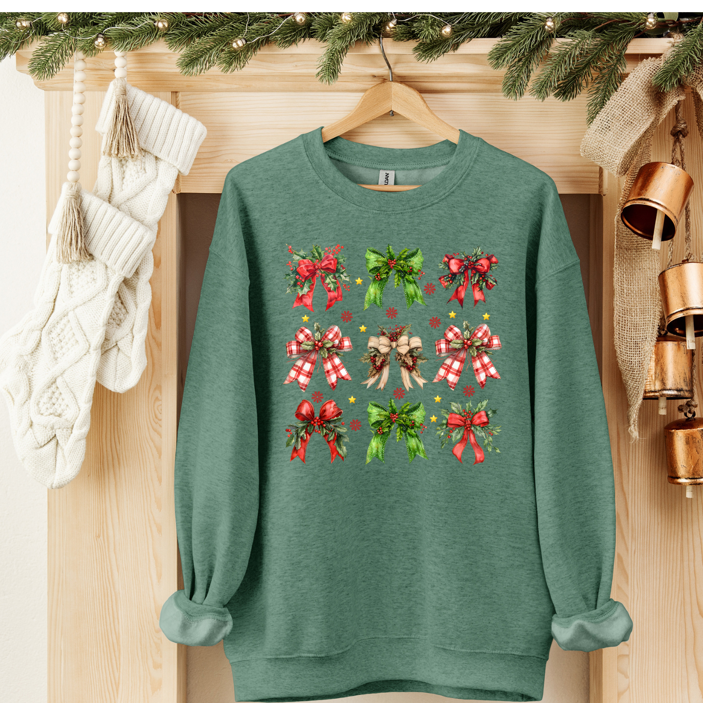 Christmas bow coquette comfortable crewneck