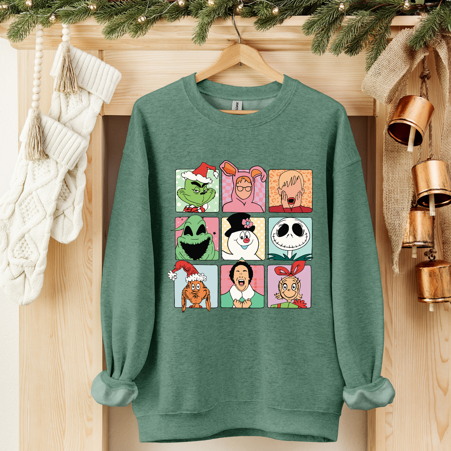 Christmas movie boxes comfortable cozy crewneck pullover